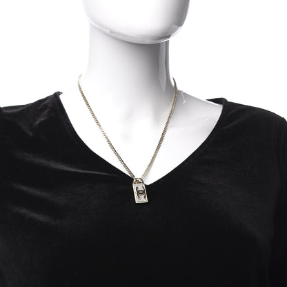 Chanel Crystal Dog Tag Charm Necklace Gold 2 of 6