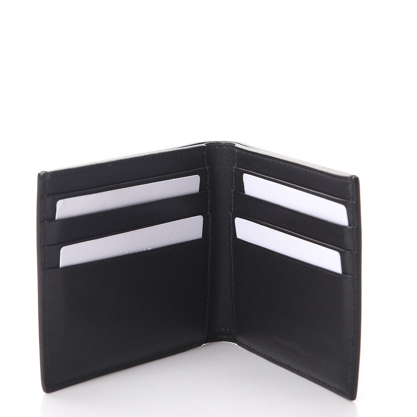 Grained Calfskin Bi-Fold Wallet Black