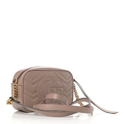 Gucci Calfskin Matelasse Mini GG Marmont Chain Shoulder Bag Porcelain Rose 3 of 10