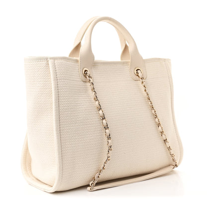 Chanel Canvas Small Deauville Tote Beige 4 of 13