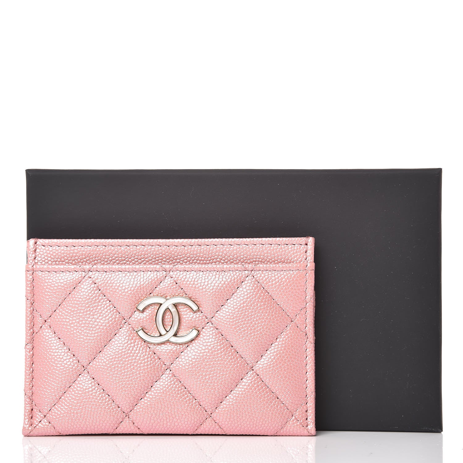 Chanel Iridescent Caviar Quilted Card Holder Pink 9 of 9