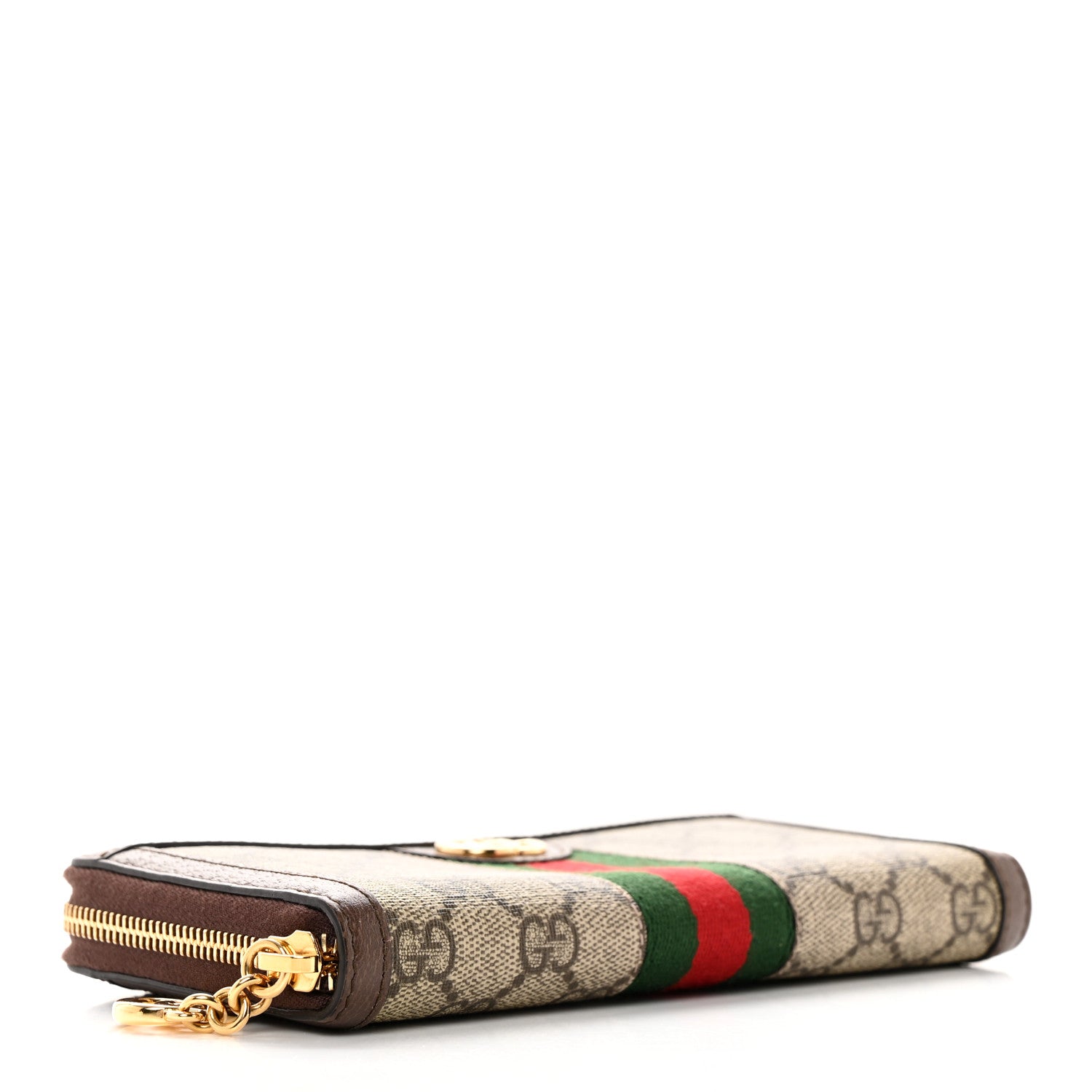 Gucci GG Supreme Monogram Web Ophidia Zip Around Wallet Brown 4 of 8