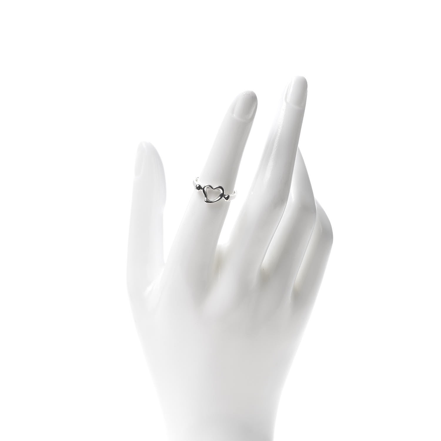 Tiffany Sterling Silver Elsa Peretti Open Heart Ring 51 5.75 2 of 5