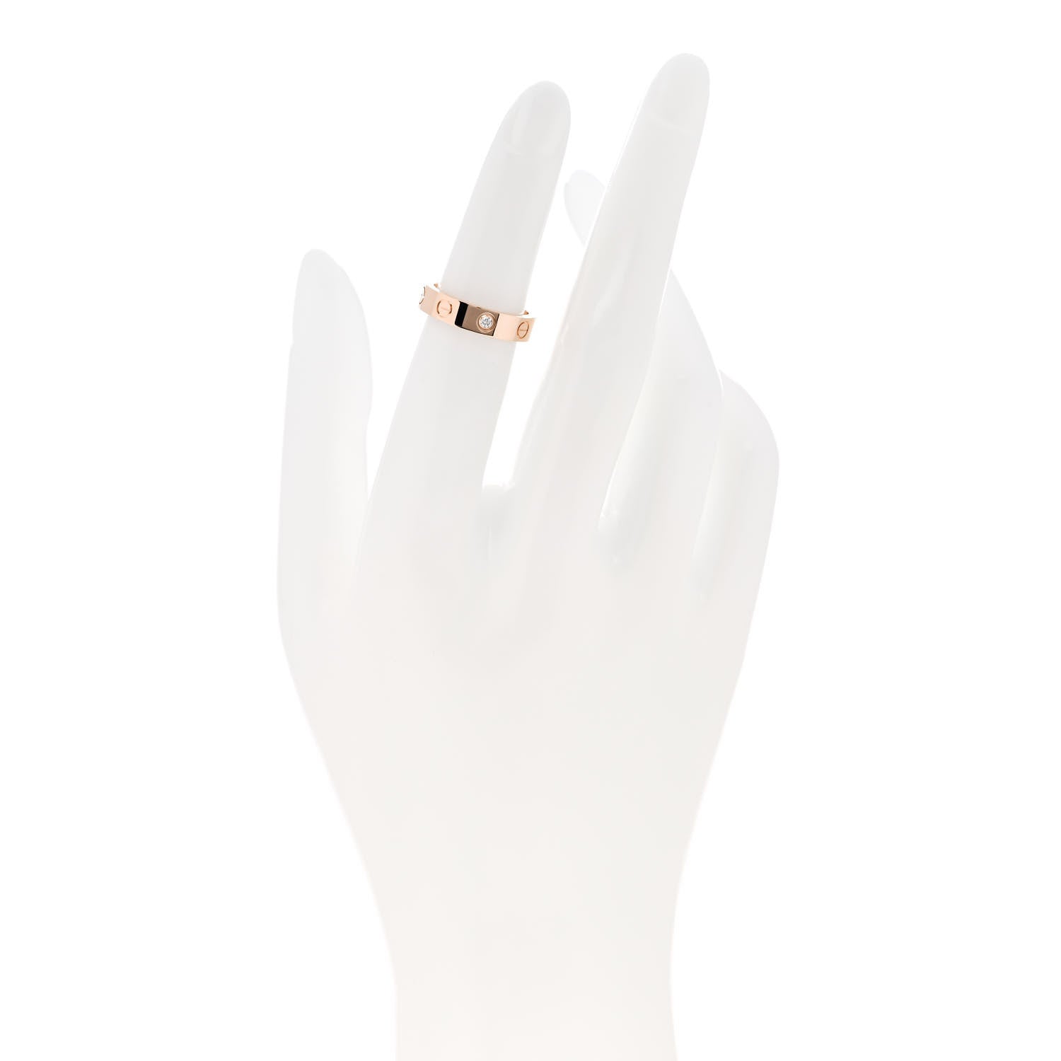 Cartier 18k Pink Gold Diamond 4mm LOVE Ring 48 4.5 2 of 5