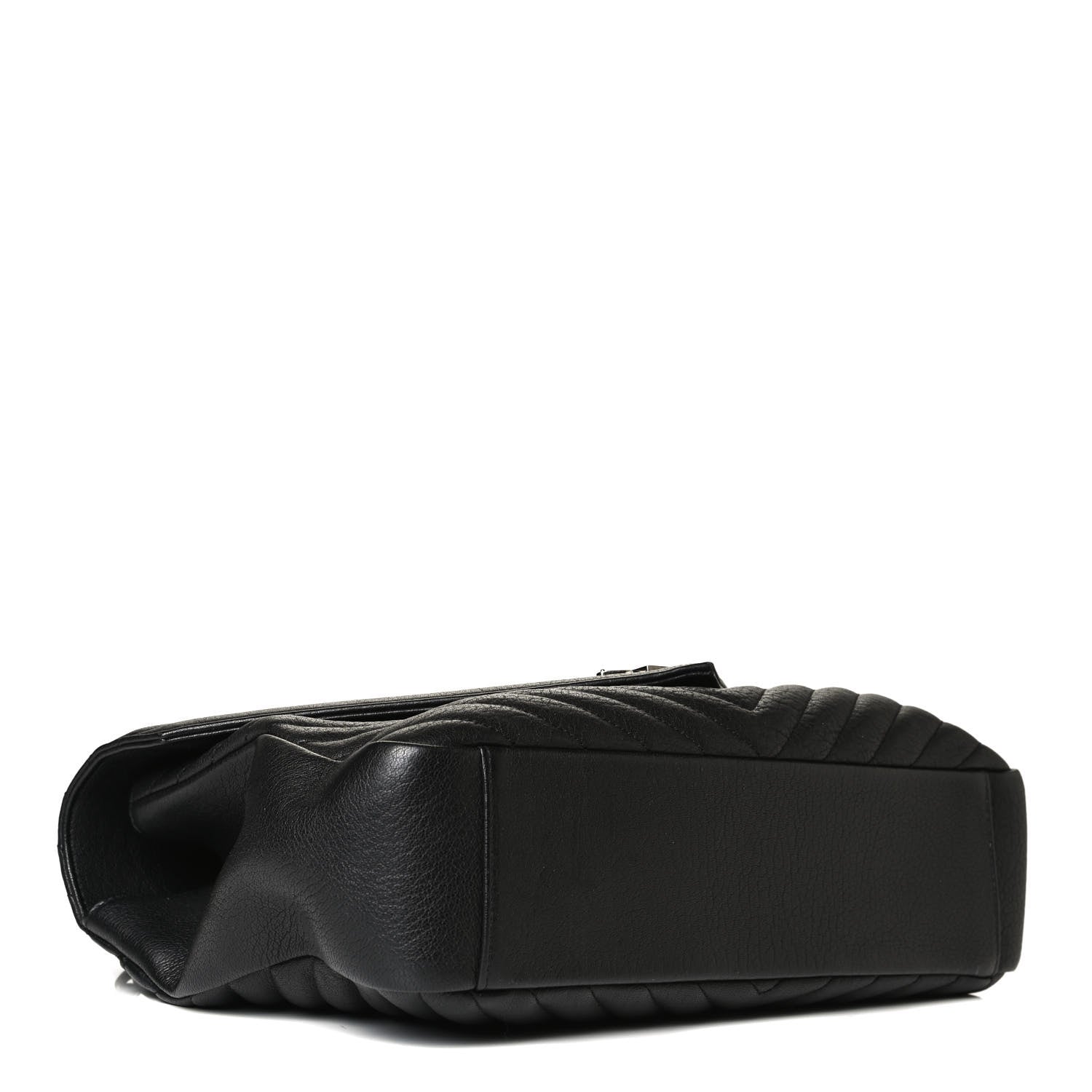 Saint Laurent Sheepskin Matelasse Chevron Monogram Large College Satchel Black 6 of 25