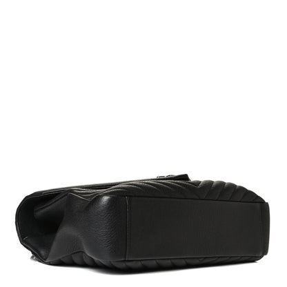 Saint Laurent Sheepskin Matelasse Chevron Monogram Large College Satchel Black 6 of 25