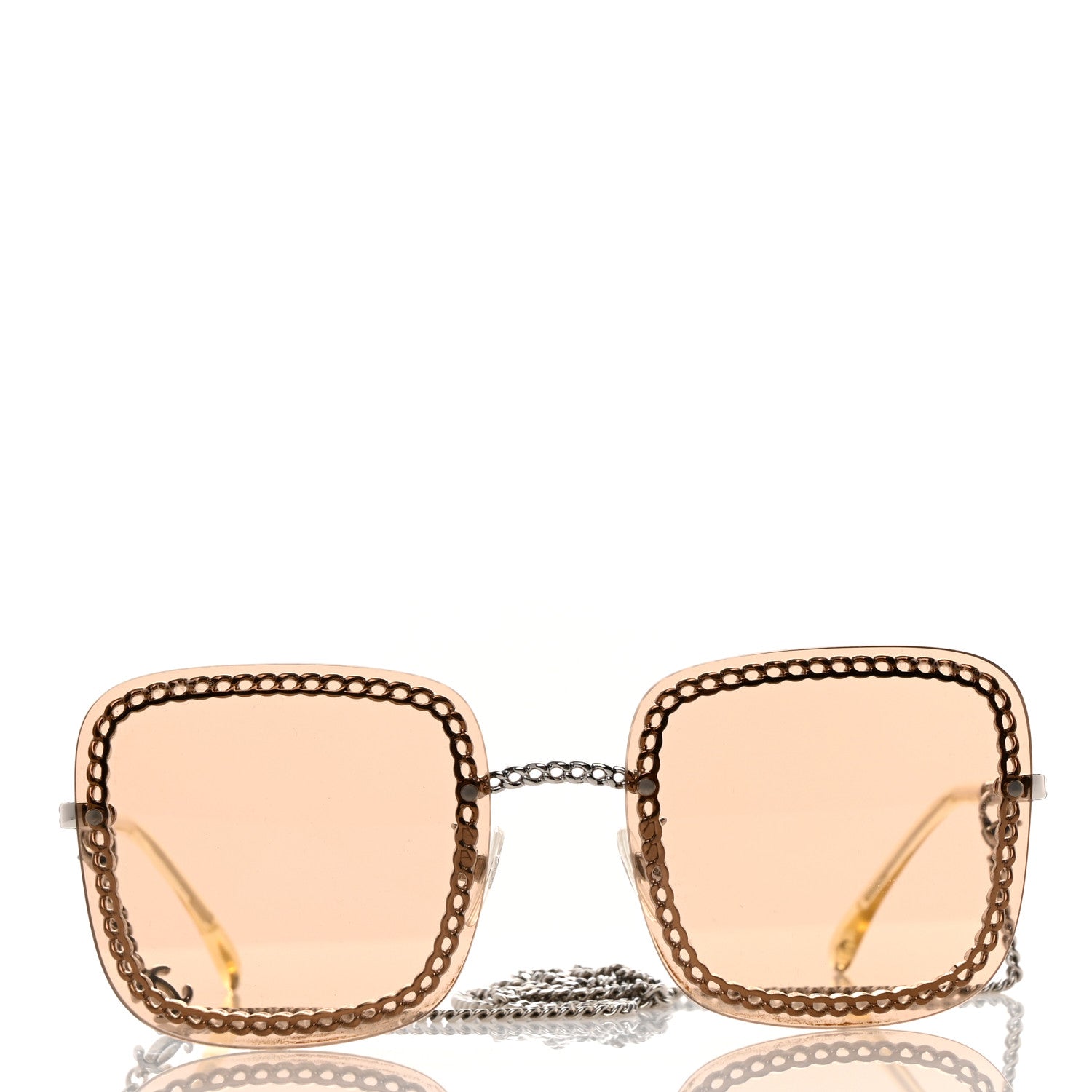 Chanel Metal Removable Chain Square Sunglasses 4244 Light Brown 2 of 7