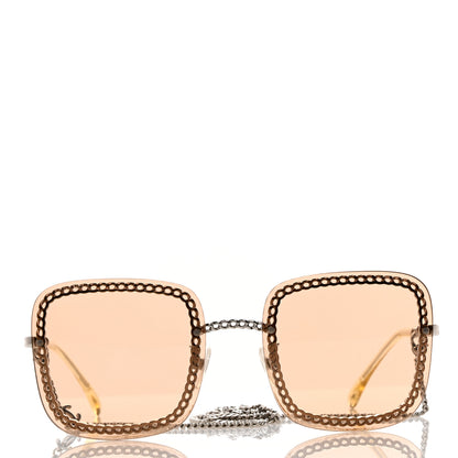 Chanel Metal Removable Chain Square Sunglasses 4244 Light Brown 2 of 7