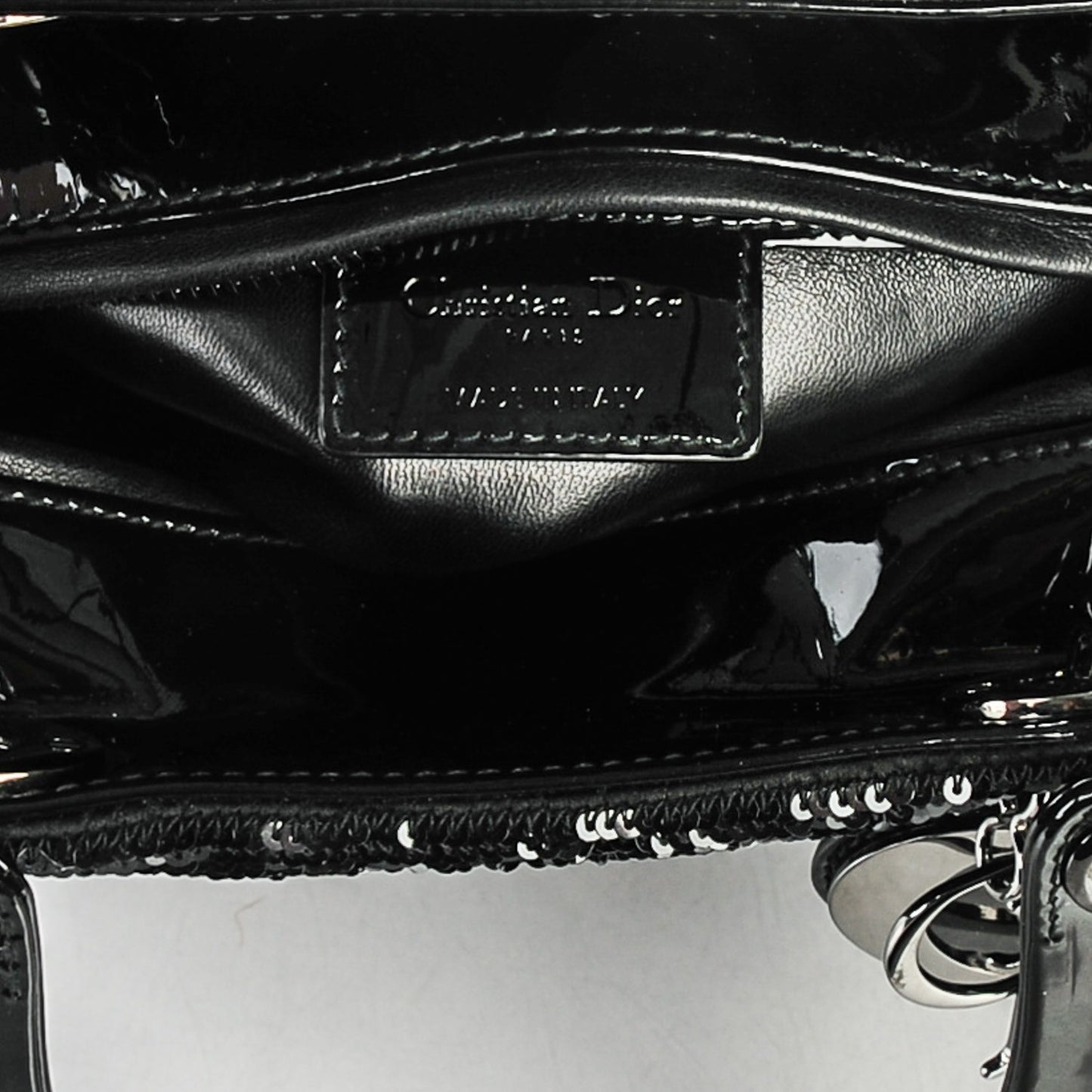 Sequin Medium Lady Dior Black