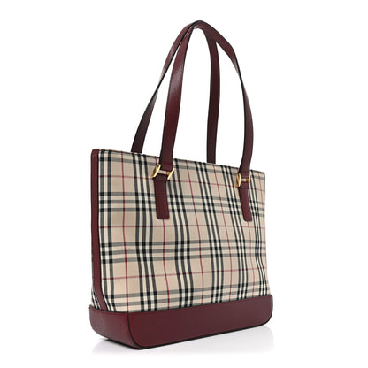 Burberry Canvas House Check Small Tote Red 3 of 9