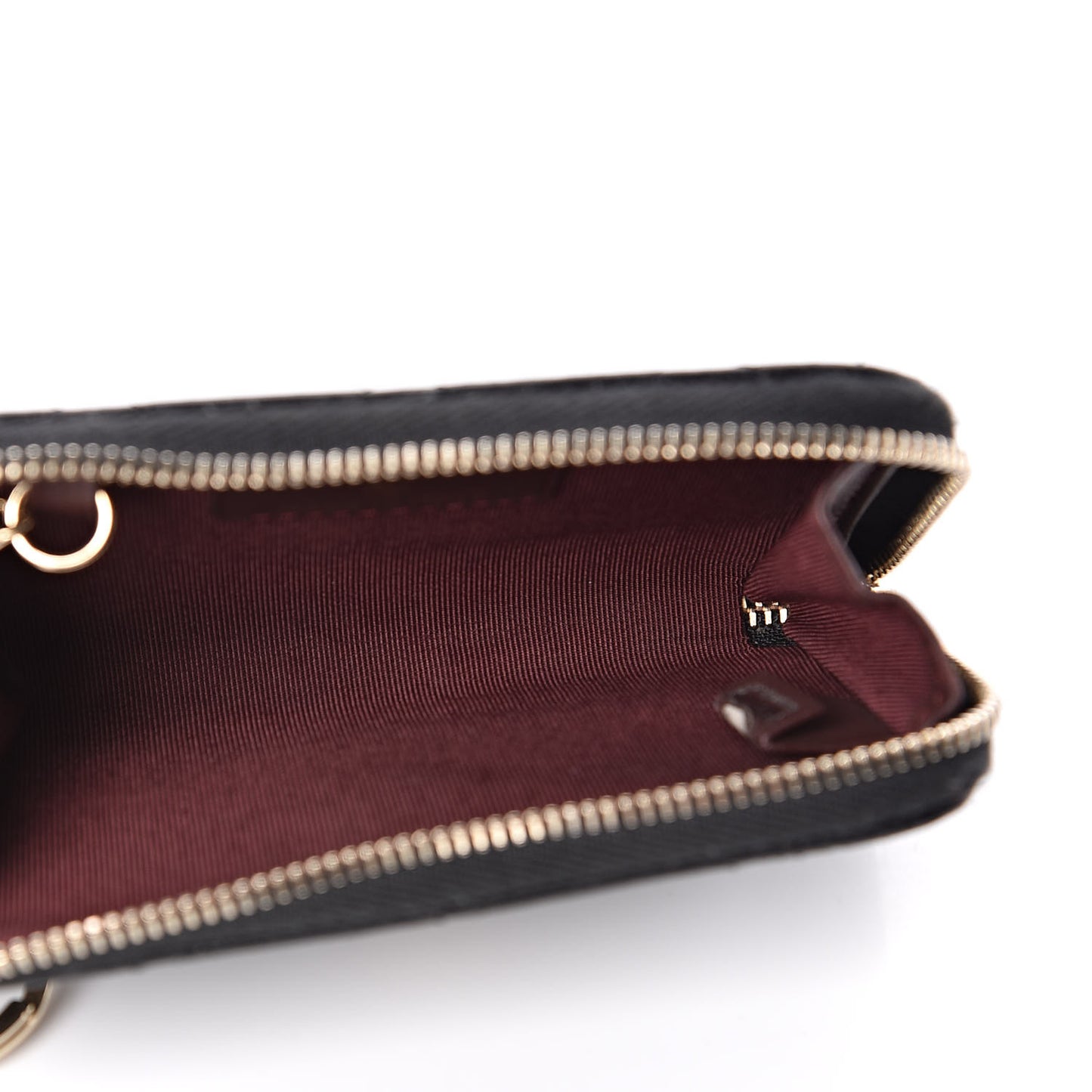 Lambskin Quilted Key Holder Case Black