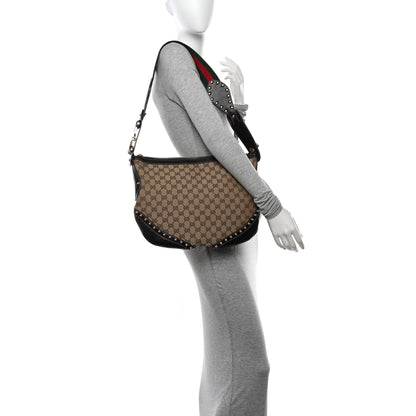 Gucci Monogram Web Studded Pelham Shoulder Bag Dark Brown 2 of 10