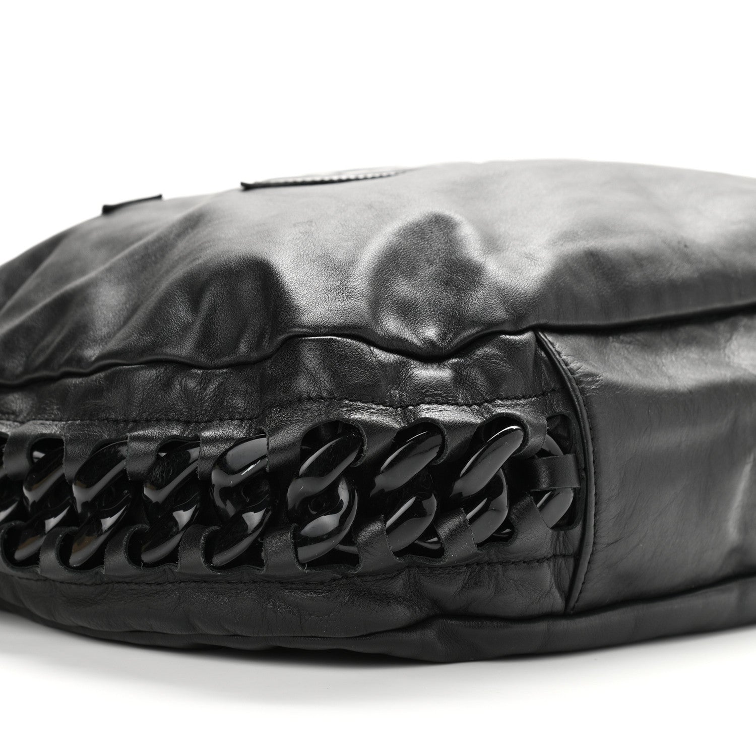 Chanel Calfskin Modern Chain Rhodoid Hobo Black 9 of 12