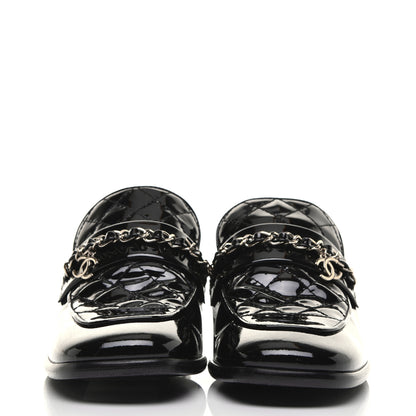 Chanel Patent Calfskin CC Chain Mocassin Loafers 36 Black 2 of 9