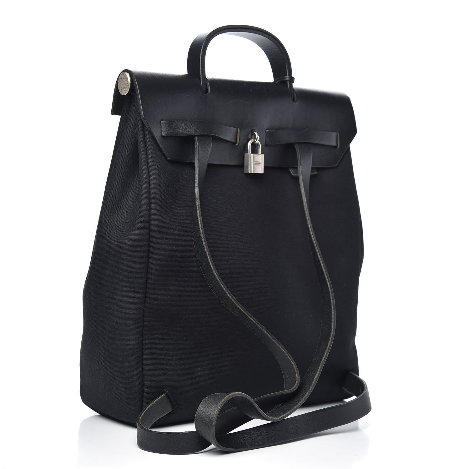 Hermes Toile Vache Calfskin Herbag 39 MM Black 4 of 12
