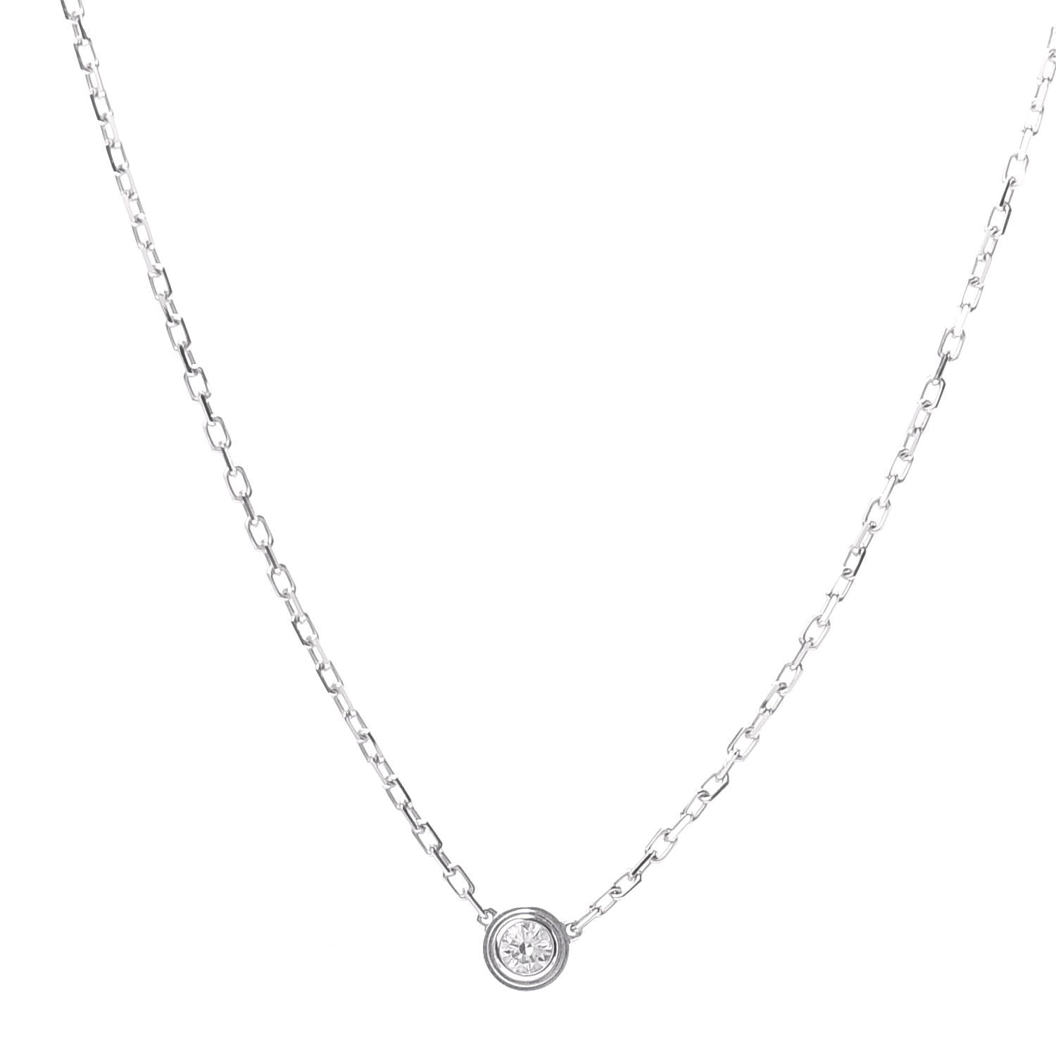 Cartier 18K White Gold Diamond SM D'Amour Pendant Necklace 1 of 4