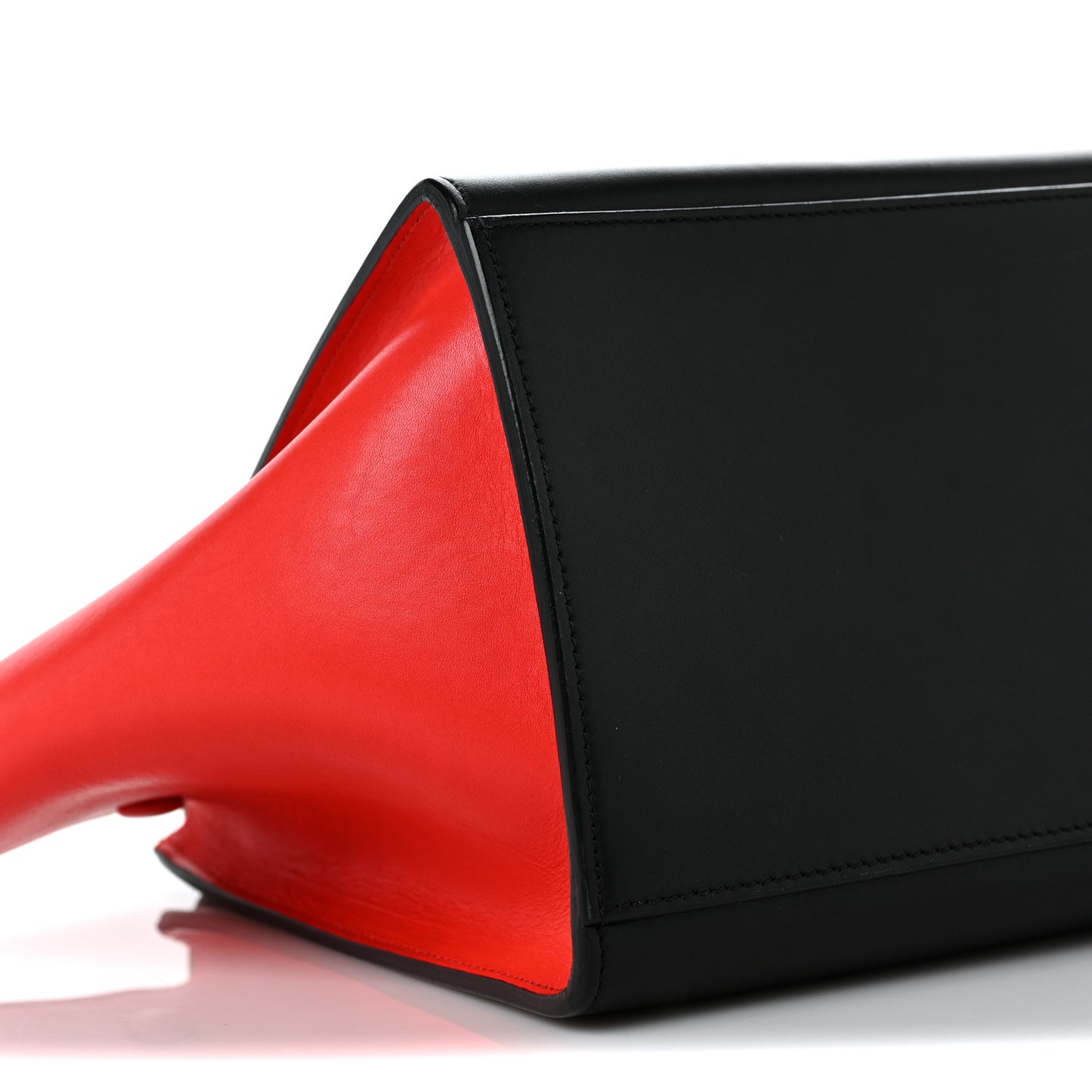 Satin Calfskin Small Tri-Color Trapeze Alizarin