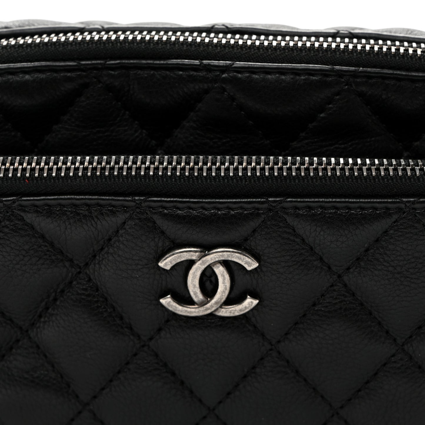 Calfskin Quilted Waist Bag Black
