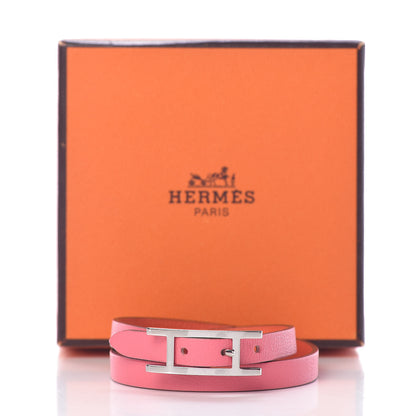 Hermes Swift Behapi Double Tour Reversible Bracelet S Rose Azalee Orange Poppy 7 of 7