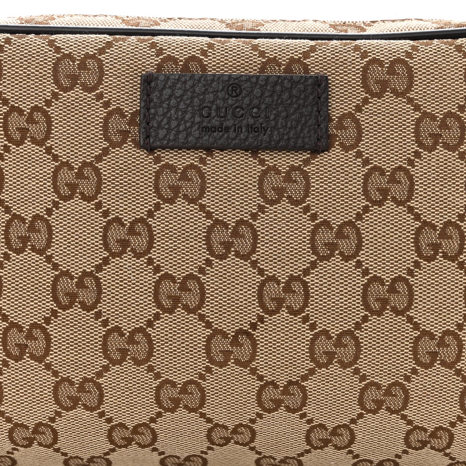 Gucci Monogram Dollar Calfskin Belt Bag Beige Ebony Testa di Moro Marrone Scuro 8 of 11