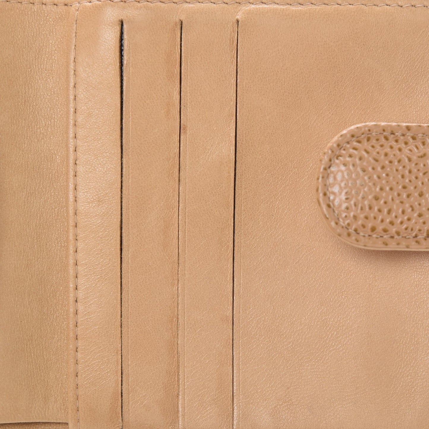 Caviar Timeless CC Compact French Wallet Beige