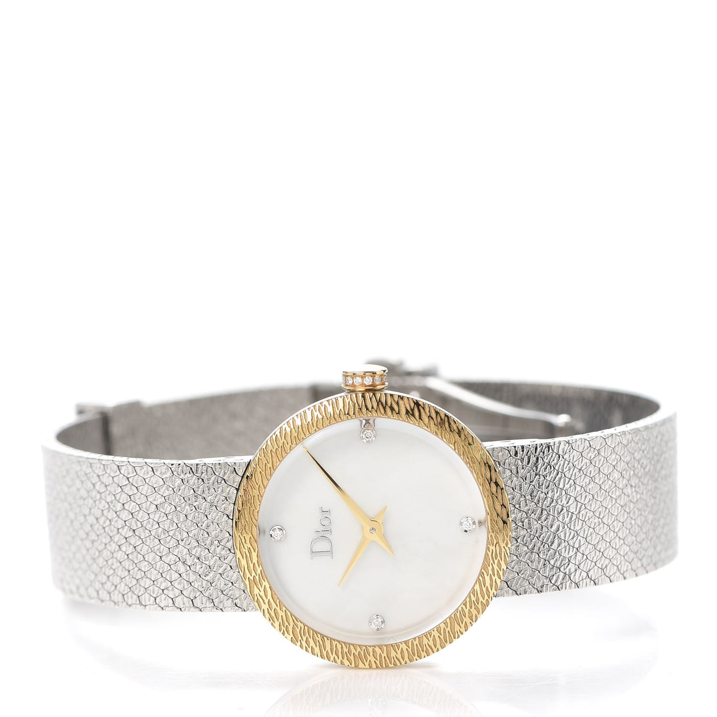 Stainless Steel Diamond Mother of Pearl 25mm La D De Dior Quartz Watch