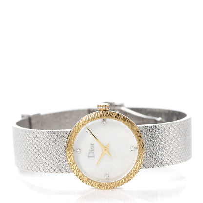 Christian Dior Stainless Steel Diamond Mother of Pearl 25mm La D De Dior Quartz Watch 2 of 6