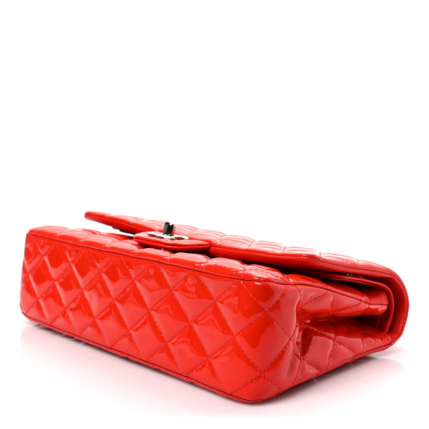 Chanel Patent Calfskin Quilted Medium Double Flap Red 7 of 7