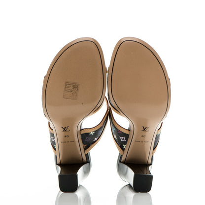 Louis Vuitton Monogram Multicolor Sandals 40 Black 5 of 8