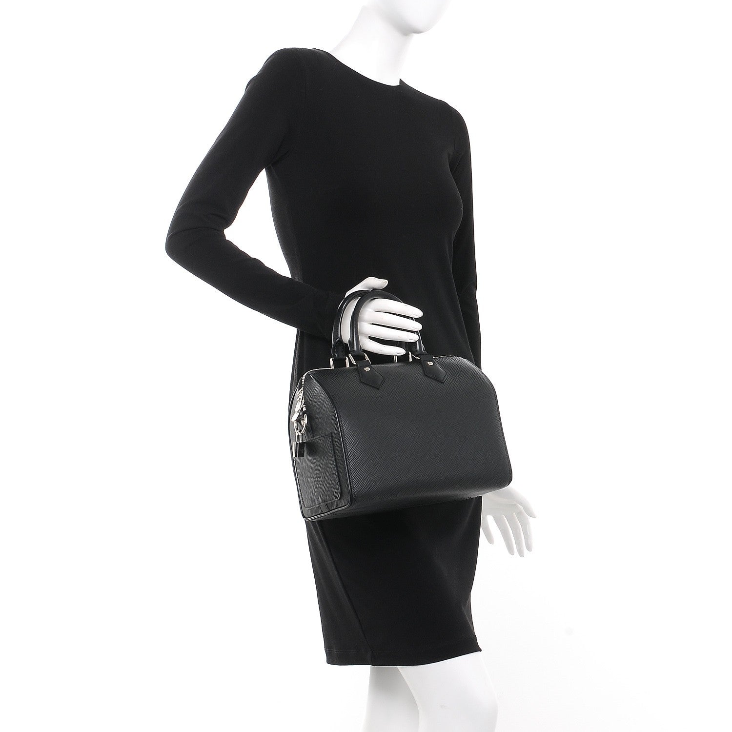 Louis Vuitton Epi Speedy Bandouliere 25 Black 3 of 8