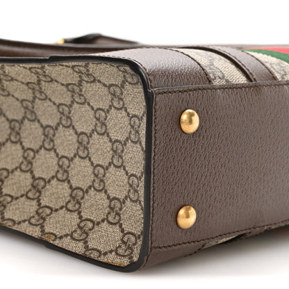 Gucci GG Supreme Monogram Textured Dollar Calfskin Web Medium Ophidia Tote Bag Beige Ebony 9 of 10