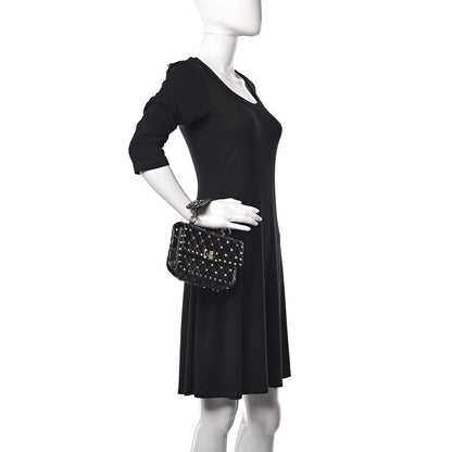 Valentino Garavani Lambskin Small Rockstud Spike Shoulder Bag Black 2 of 8