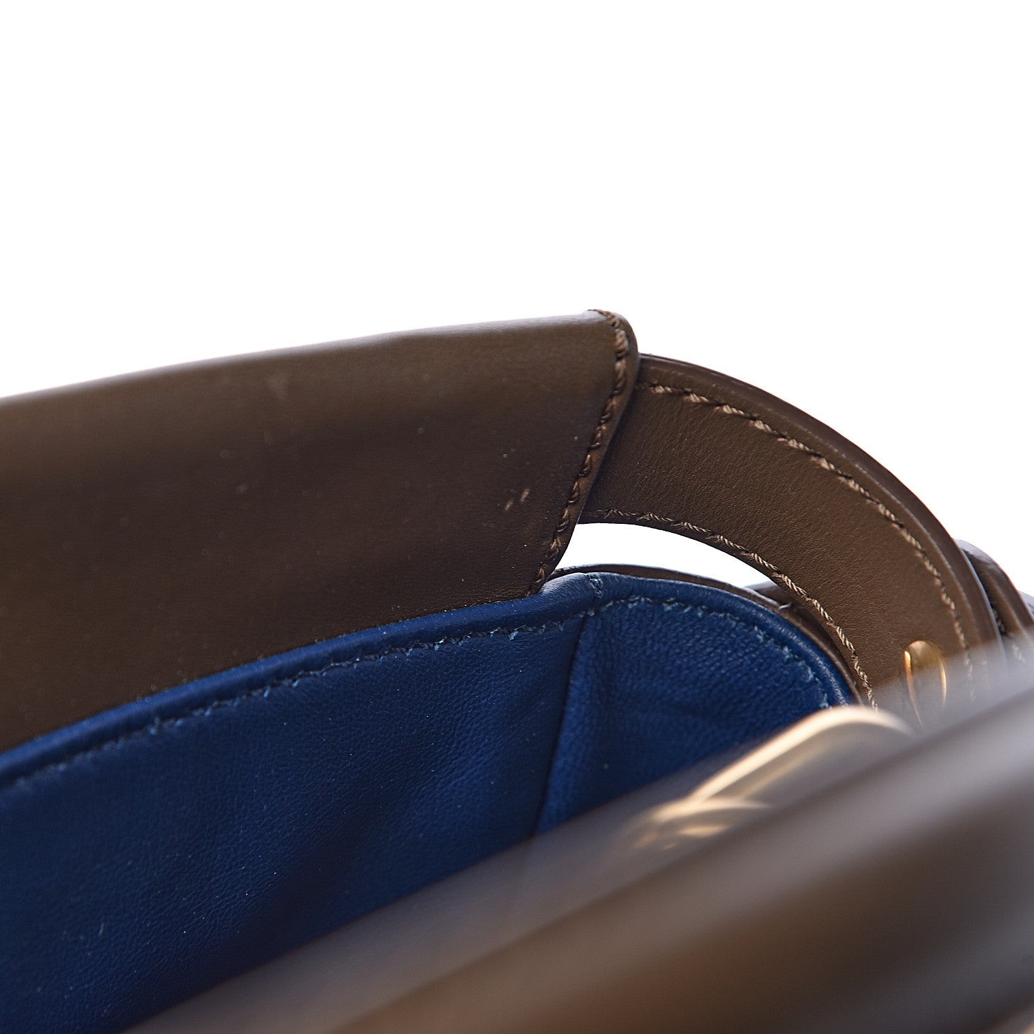 Fendi Vitello Morgan Shiny Nappa Medium Peekaboo Iconic Satchel Foresta Blue 11 of 21