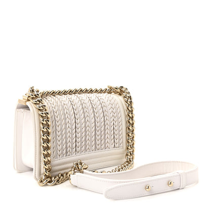 Chanel Calfskin Embroidered Small Boy Flap White 3 of 10