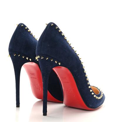 Christian Louboutin Veau Velours Anjalina 100 Pumps 38.5 Nuit 4 of 7