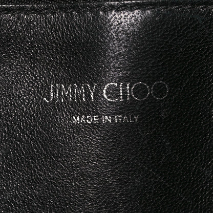 Jimmy Choo Suede Grained Calfskin Twist East West Tote Steel Black 5 of 9