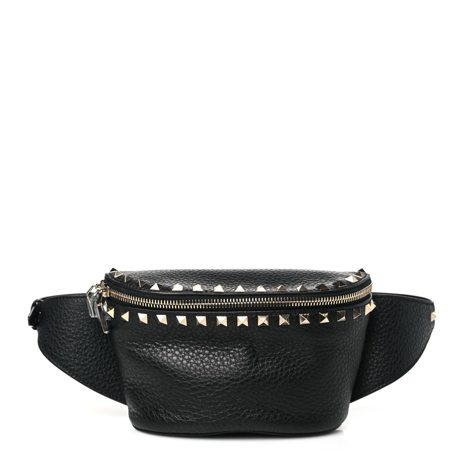 Valentino Garavani Grainy Calfskin Rockstud Belt Bag Black 1 of 9