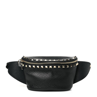 Valentino Garavani Grainy Calfskin Rockstud Belt Bag Black 1 of 9