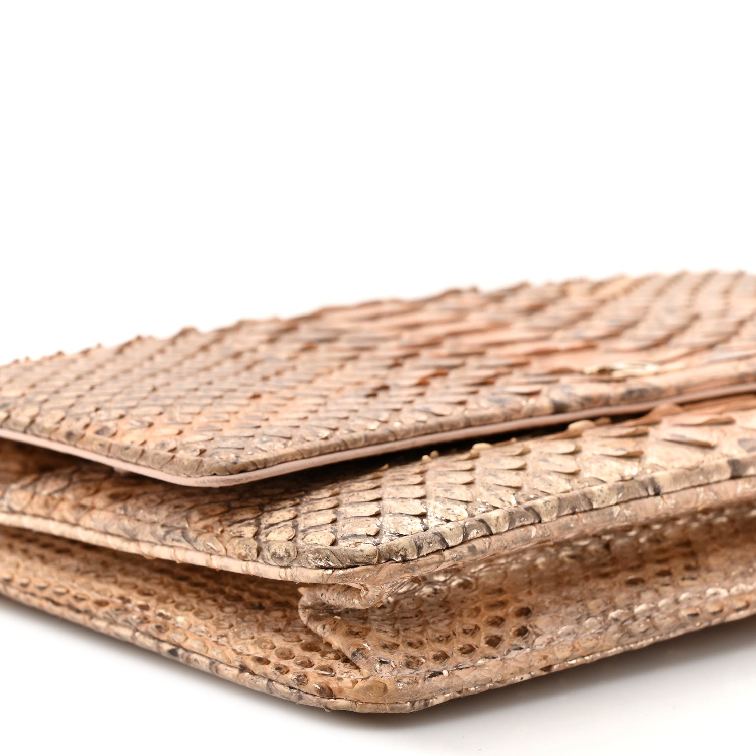 Chanel Metallic Snakeskin Wallet On Chain WOC Ivory Gold 11 of 14