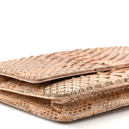 Chanel Metallic Snakeskin Wallet On Chain WOC Ivory Gold 11 of 14