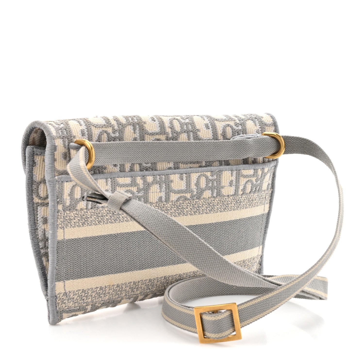 Christian Dior Oblique Slim Saddle Pouch Grey 3 of 13