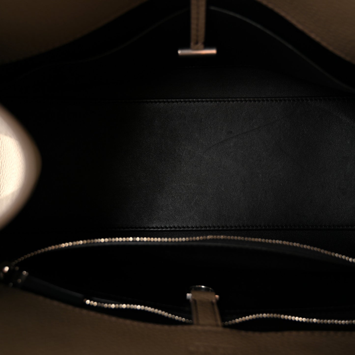 Matte Grained Calfskin Margaux Shoulder 12  Dark Taupe