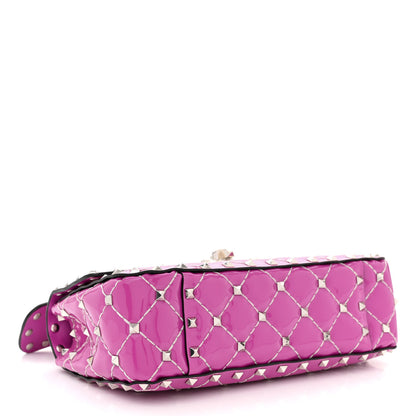 Valentino Garavani Patent Small Rockstud Spike Shoulder Bag Radiant Orchid 4 of 16