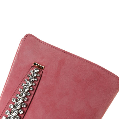 Jimmy Choo Suede Crystal Embellished Venus Clutch Pink 11 of 13