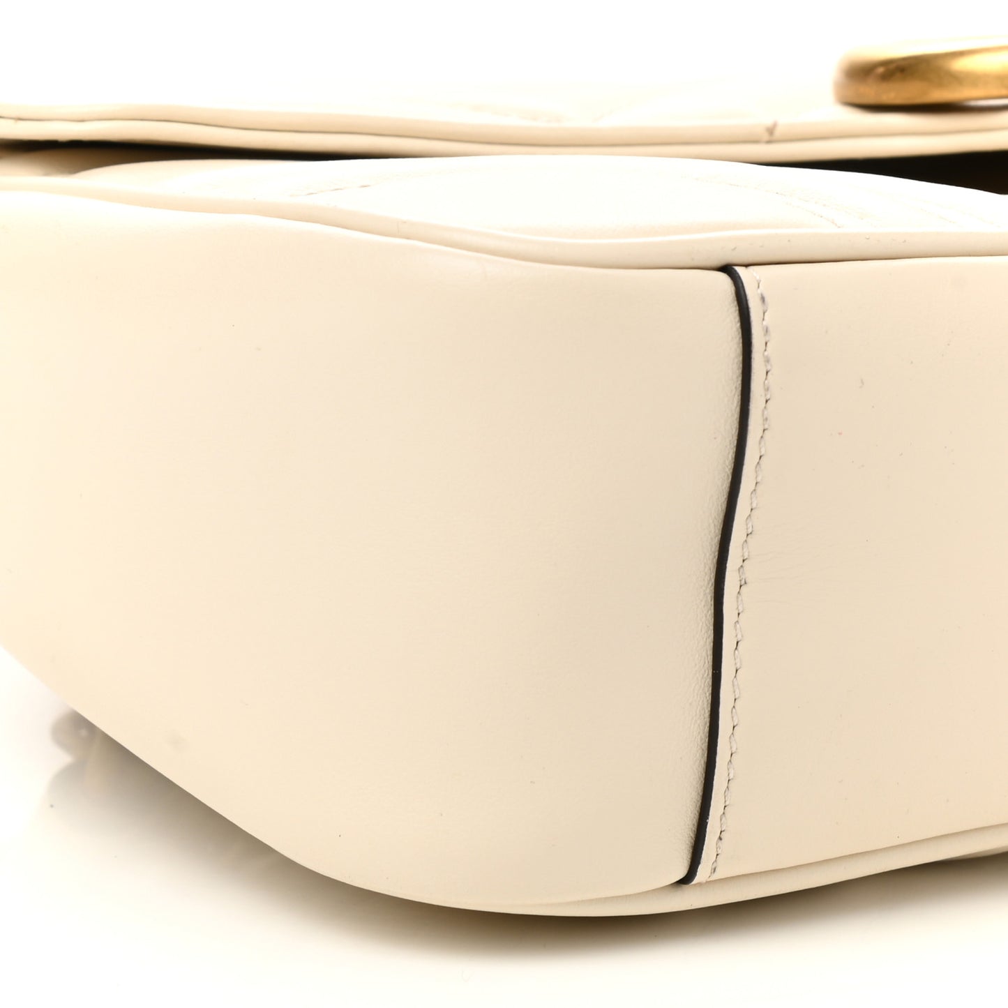 Calfskin Matelasse Small GG Marmont Shoulder Bag White