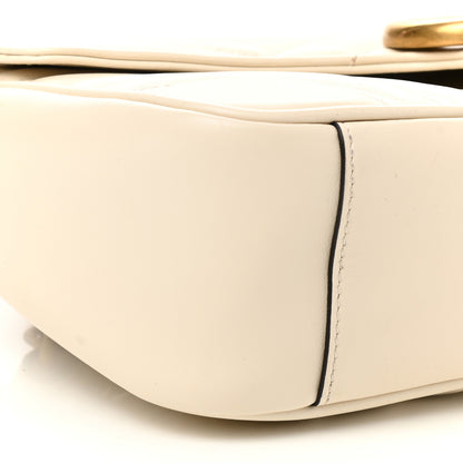 Gucci Calfskin Matelasse Small GG Marmont Shoulder Bag White 9 of 11