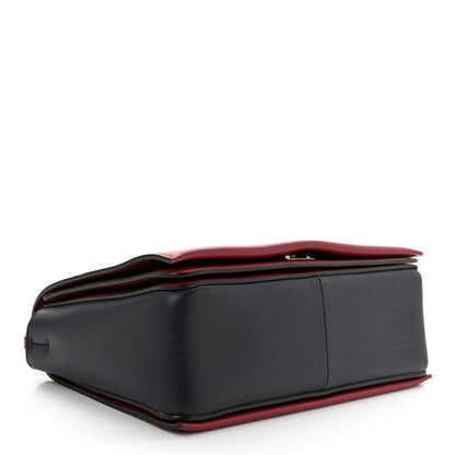 Celine Shiny Smooth Calfskin Medium Frame Shoulder Bag Red Navy 4 of 10