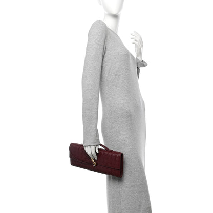 Bottega Veneta Nappa Intrecciato Long Andiamo Top Handle Clutch Barolo 2 of 10