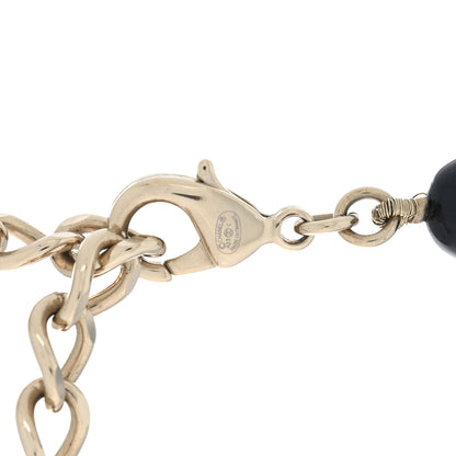 Chanel Pearl Beaded CC Necklace Black White 4 of 5