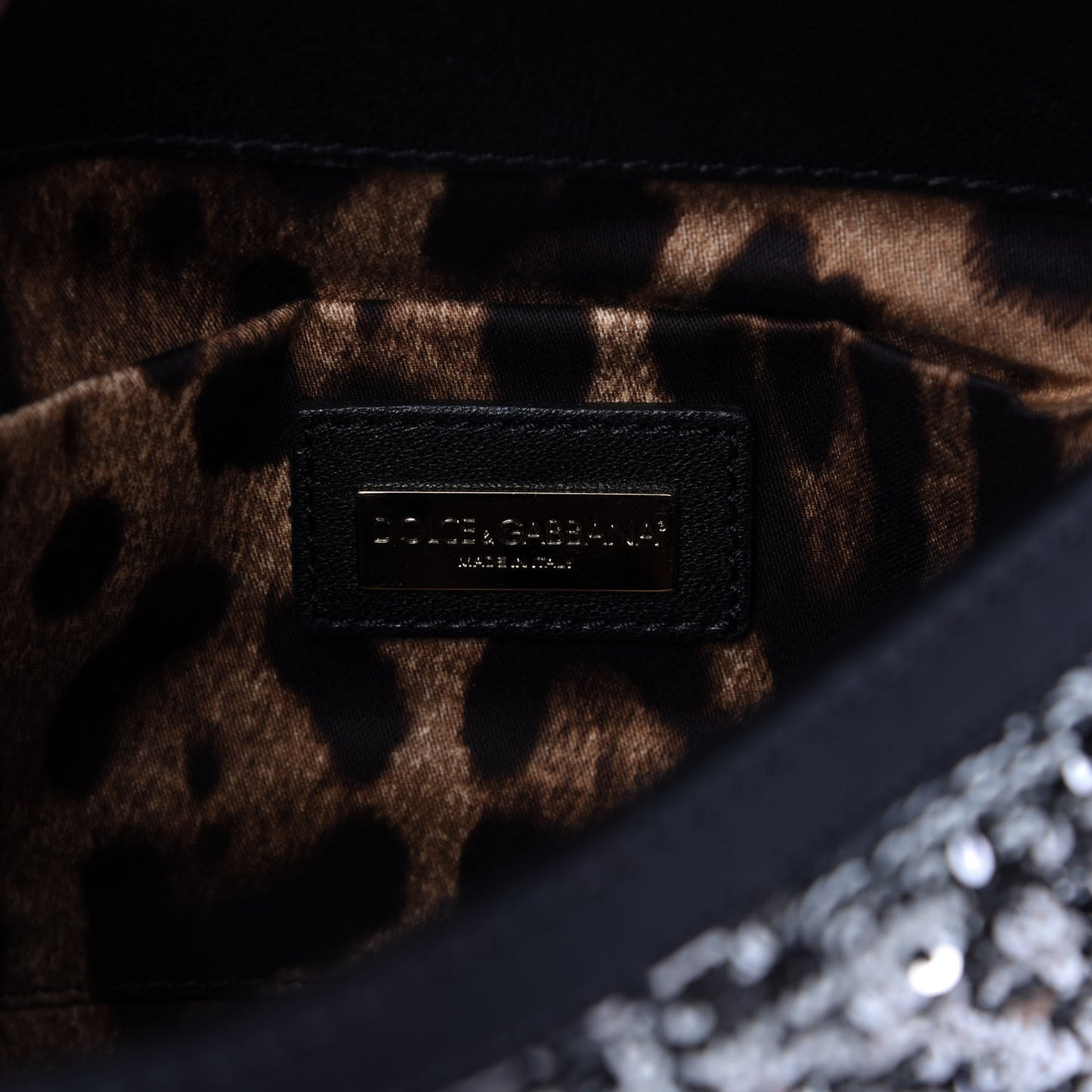 Sequin Small Miss Sicily Satchel Black